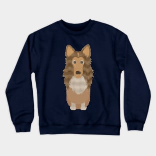 Rough Collie Ugly Christmas Sweater Knit Pattern Crewneck Sweatshirt